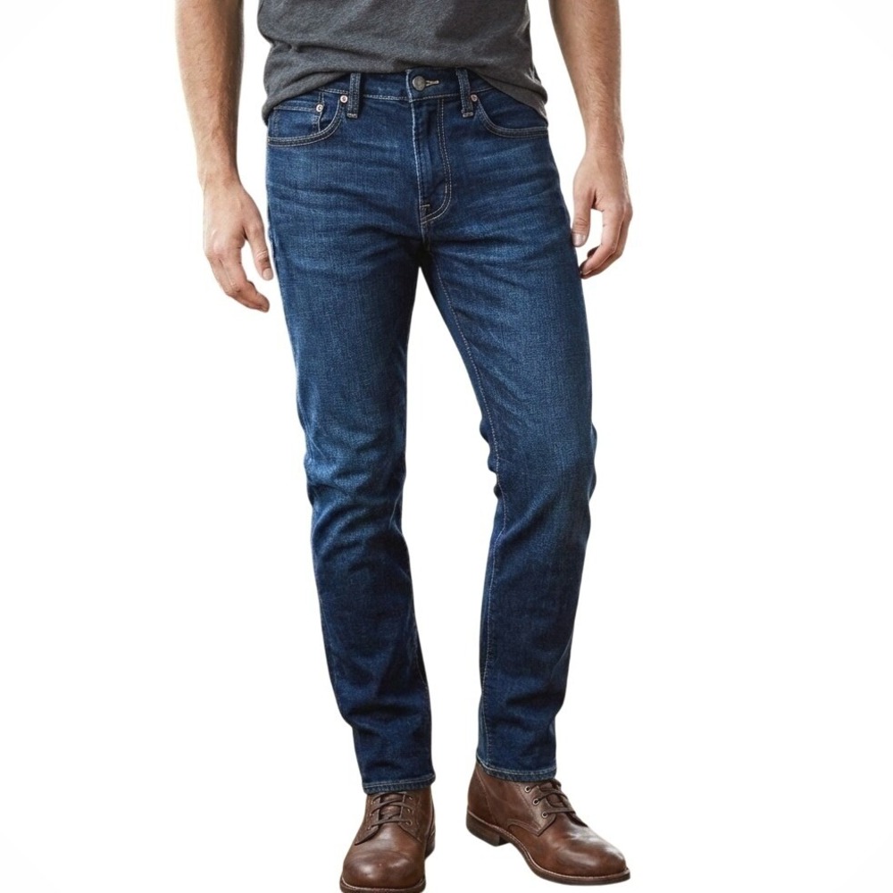 American Eagle Next Level Flex Mens Jeans 26x30 Straight Leg Slim Fit Dark Wash